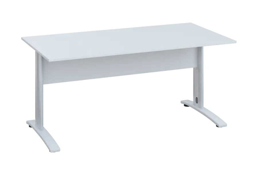 EPK 28 - 16 stůl kancelářský, kovová podnož bílá, deska 25 mm, široký 1600 mm, bílá